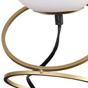 Metal Geo Spiral Bedside Lamp With White Globe Shade - Gold - HomeRoots - Table Lamps - Elite Enclave Home