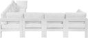 Nizuc - Outdoor Patio 7 Piece Modular Sectional With White Frame - Meridian Furniture - Stationary Sectionals- Elite Enclave Home