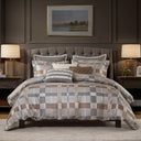Prescott - 9 Piece King Oversized Duvet Style Comforter Set - Taupe