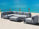Coating Metal Outdoor Modular With Gray Cushion - Gray