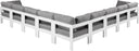 Nizuc - Outdoor Patio 9 Piece Modular Sectional With White Frame - Meridian Furniture - Stationary Sectionals- Elite Enclave Home