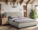 Vaughn - Chenille Bed With Black Base - Meridian Furniture - Platform Beds - Elite Enclave Home