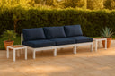 Nizuc - Outdoor Patio 3 Seat Armless Modular Sofa With White Frame - Meridian Furniture - Stationary Sectionals- Elite Enclave Home