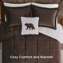 Alton - King Down Alternative Comforter Set - Brown / Ivory