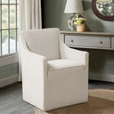 Charlotte - Slipcover Dining Arm Chair With Casters - Cream - Madison Park - Arm Chairs - Elite Enclave Home