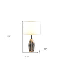 Faceted Crystal Urn Table Lamp With White Drum Shade - Chrome
