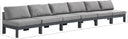 Nizuc - Outdoor Patio 6 Seat Armless Modular Sofa With Gray Frame - Meridian Furniture - Stationary Sectionals- Elite Enclave Home