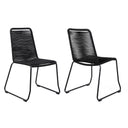 23" Metal Outdoor Dining Chair (Set of 2) - Black