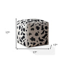 Twill Animal Print Pouf Cover - Black / White