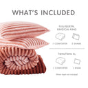 Avril - Twin/Twin Long Fluffy Ribbed Plush Comforter Set - Blush Ombre - Intelligent Design - Comforters & Sets - Elite Enclave Home