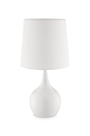 Metal Bedside Table Lamp With Shade - White