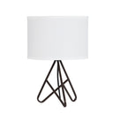 Tripod Table Lamp With White Drum Shade - Brown
