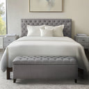 Shandra - Tufted Top Storage Bench - Gray
