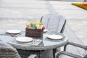 5 Piece Round Glass Dining Set - Gray