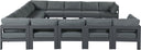 Nizuc - Outdoor Patio 13 Piece Modular Sectional With Gray Frame