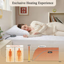 Cotton - Cotton Deep Pocket Heated Mattress Pad-20 Heat Settings - White