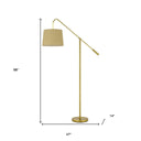 Adjustable Traditional Shaped Floor Lamp With Antiqued Brass Drum Shade - Brass - HomeRoots - Floor Lamps - Elite Enclave Home