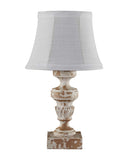 Table Lamp With White Bell Shade - White