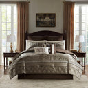 Zara - Queen 16 Piece Complete Bedding Set With 2 Sheet Sets - Brown