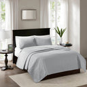Quebec - King Reversible Coverlet Set - Gray