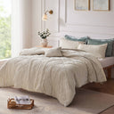 Felicia - Velvet Twin Duvet Cover Set With Throw Pillow - Champagne