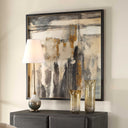 Landslide - Framed Abstract Print - Black / Brass / Gold / Gray / Orange / White / Yellow - Uttermost - Framed Prints - Elite Enclave Home