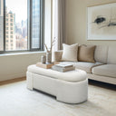 Leslie - Full y Upholstered Oval Storage Bench With Soft - Close Lid - Ivory - Martha Stewart - Accent Benches - Elite Enclave Home