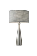 Metal Finish Tapered Basectable Lamp - Brushed Steel