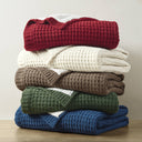 Rowan - Waffle Knit Chenille Throw - Ivory - Madison Park - Throws - Elite Enclave Home