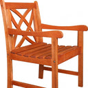 Patio Arm Chair With Decorative Back - Brown