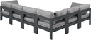 Nizuc - Outdoor Patio 6 Piece Modular Sectional With Gray Frame