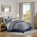 Aubrey - King 12 Piece Complete Bed Set - Navy
