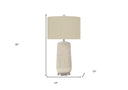 Ceramic Geometric Table Lamp With Beige Drum Shade - Cream - HomeRoots - Table Lamps - Elite Enclave Home