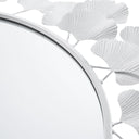Eden - Eden Gingko Leaf Round Wall Mirror 30.5" - White - Martha Stewart - Wall Mirrors - Elite Enclave Home