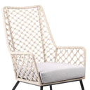 Metal Outdoor Dining Chair With Gray Cushion - Beige