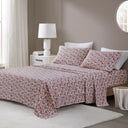 Oversized Flannel - 4 Piece Full Sheet Set - Rust Floral