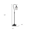 Lantern Style Floor Lamp With Glass And Metal Shade - Antiqued Bronze - HomeRoots - Floor Lamps - Elite Enclave Home