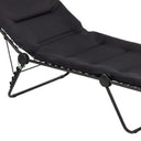 Steel Outdoor Chaise Lounge With Black Cushion - Black