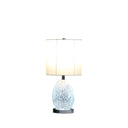 Luster Mirrored Glass Table Lamp With Night Light - White