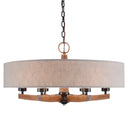 Woodall - 6 Light Drum Chandelier - Light Brown