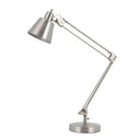 Metal Desk Table Lamp With Nickel Cone Shade - Nickel - HomeRoots - Table Lamps - Elite Enclave Home