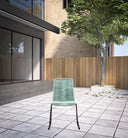 23" Metal Outdoor Dining Chair (Set of 2) - Light Blue
