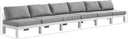 Nizuc - Outdoor Patio 6 Seat Armless Modular Sofa With White Frame - Meridian Furniture - Stationary Sectionals- Elite Enclave Home