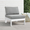Nizuc Outdoor Armless Chair – white aluminum frame with waterproof fabric cushions