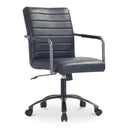 Roy - Leather Office Chair - Black - Moe's Home Collection - Swivel Chairs - Elite Enclave Home