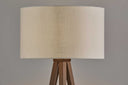 60" Tripod Floor Lamp With Drum Shade - Brown / White - HomeRoots - Floor Lamps - Elite Enclave Home
