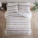Langley - King/California King 3 Piece Clipped Duvet Cover Set - Neutral