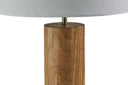 Solid Wood Cylinder Table Lamp With White Cone Shade - Natural - HomeRoots - Table Lamps - Elite Enclave Home