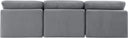 Indulge - Velvet 3 Seat Modular Armless Sofa - Meridian Furniture - Stationary Sectionals - Elite Enclave Home