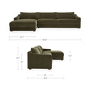 Farrow - Left Sectional - Cedar Green - Moe's Home Collection - Stationary Sectionals - Elite Enclave Home